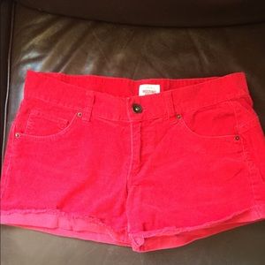 Corduroy Red Shorts